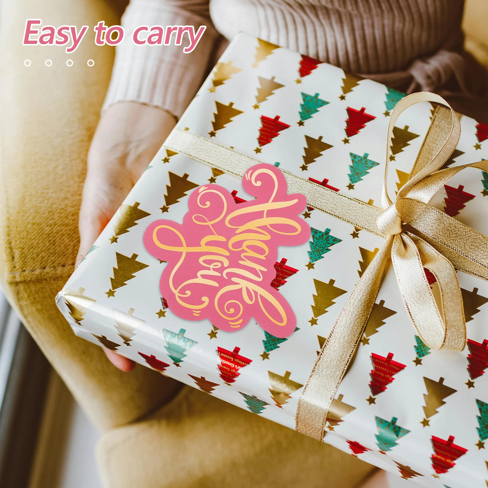 

50pcs Mini Thank You Cards Green Heart Shape Double-Sided Print Thick Cardstock For Small Business Bulk Greeting Note Present