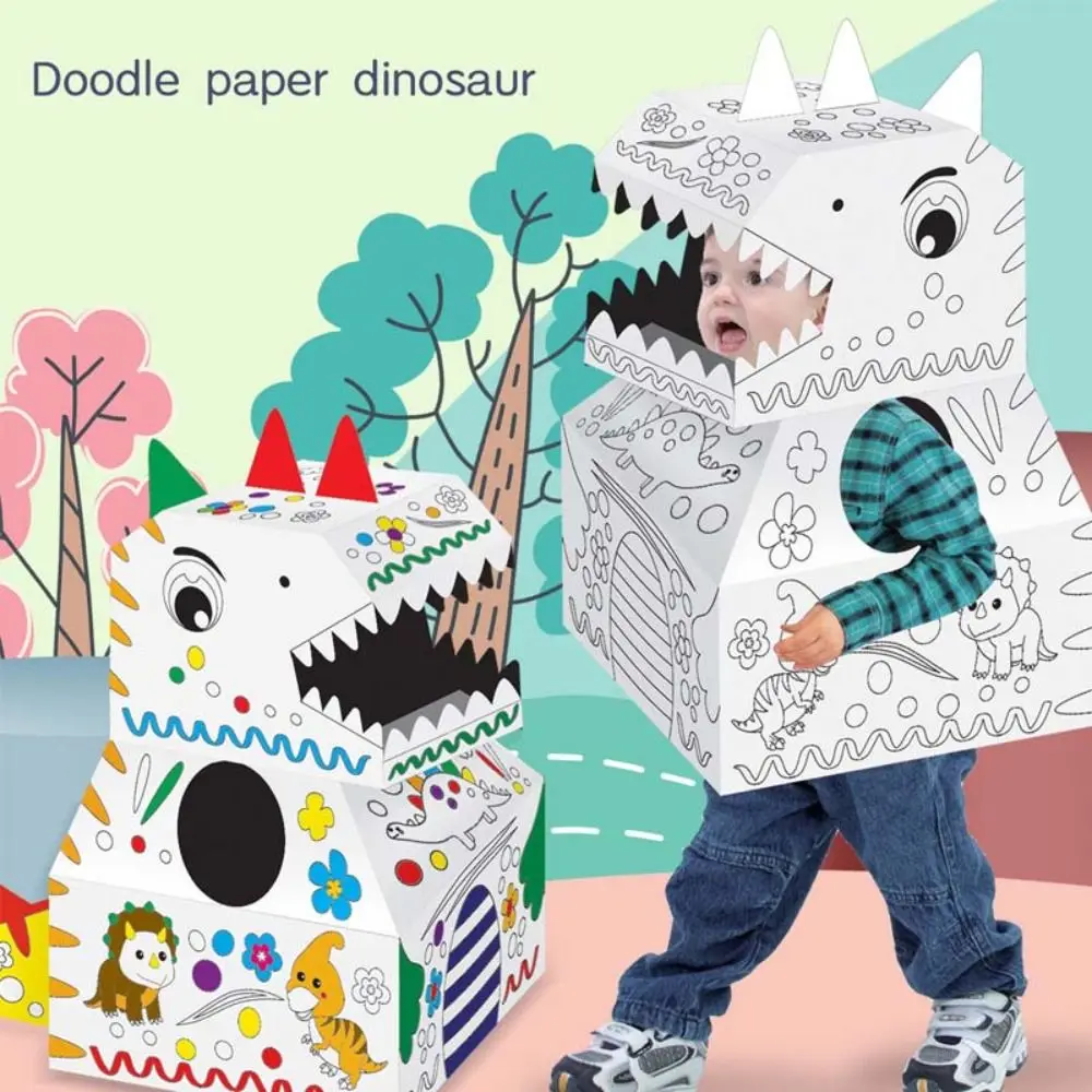 

DIY 3D Carton Handmade Creative Cardboard Animal Graffiti Model Kindergarten Carton Toy Can Be Colored Make Graffiti Toys