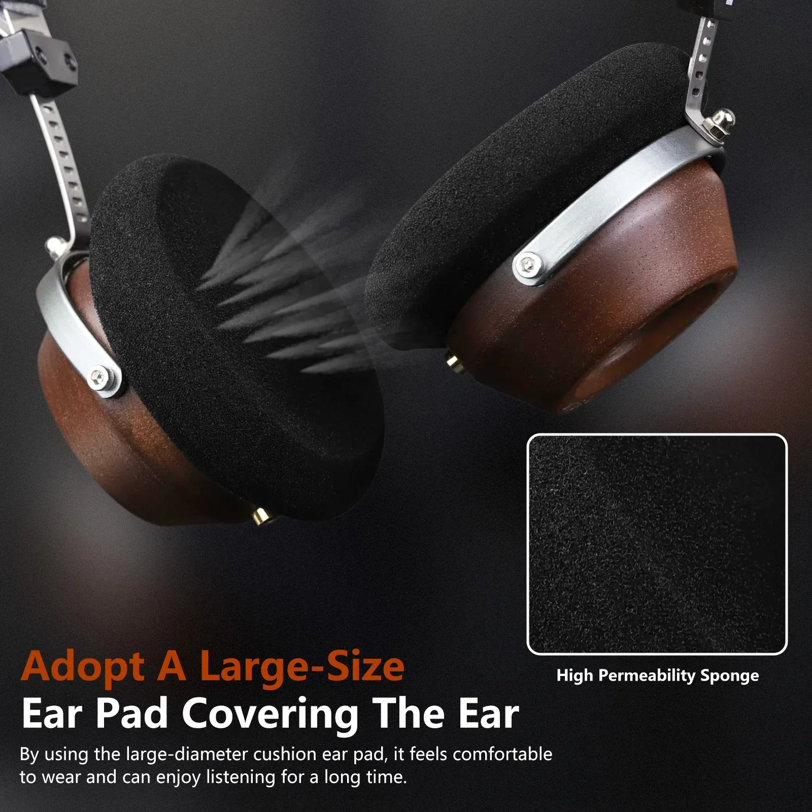 

OKCSC M1 Pro 40mm Driver 3.5mm Detachable Retro-Vintage Style Wooden HiFi Headphones DIY Semi-Open-Back Stereo Headset Earphones