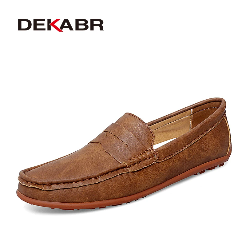 

DEKABR Soft Moccasins Breathable Comfortable High Quality Microfiber Leather Loafers Men Driving Shoes For Men Big Size 47