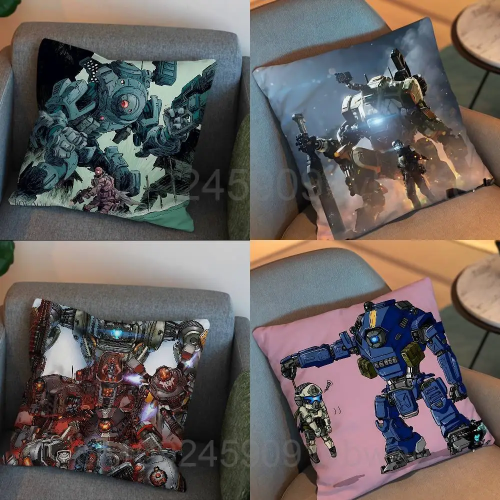 

BT-7274 game Titanfall Pillow Case Square Double-Sided Printing Short Plush Sofa Cushion Cover Bedroom Bedside Pillow