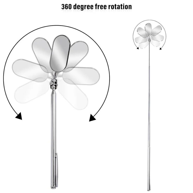 伸縮式検査ミラー、車検ミラー、車両検査用格納式延長ミラー