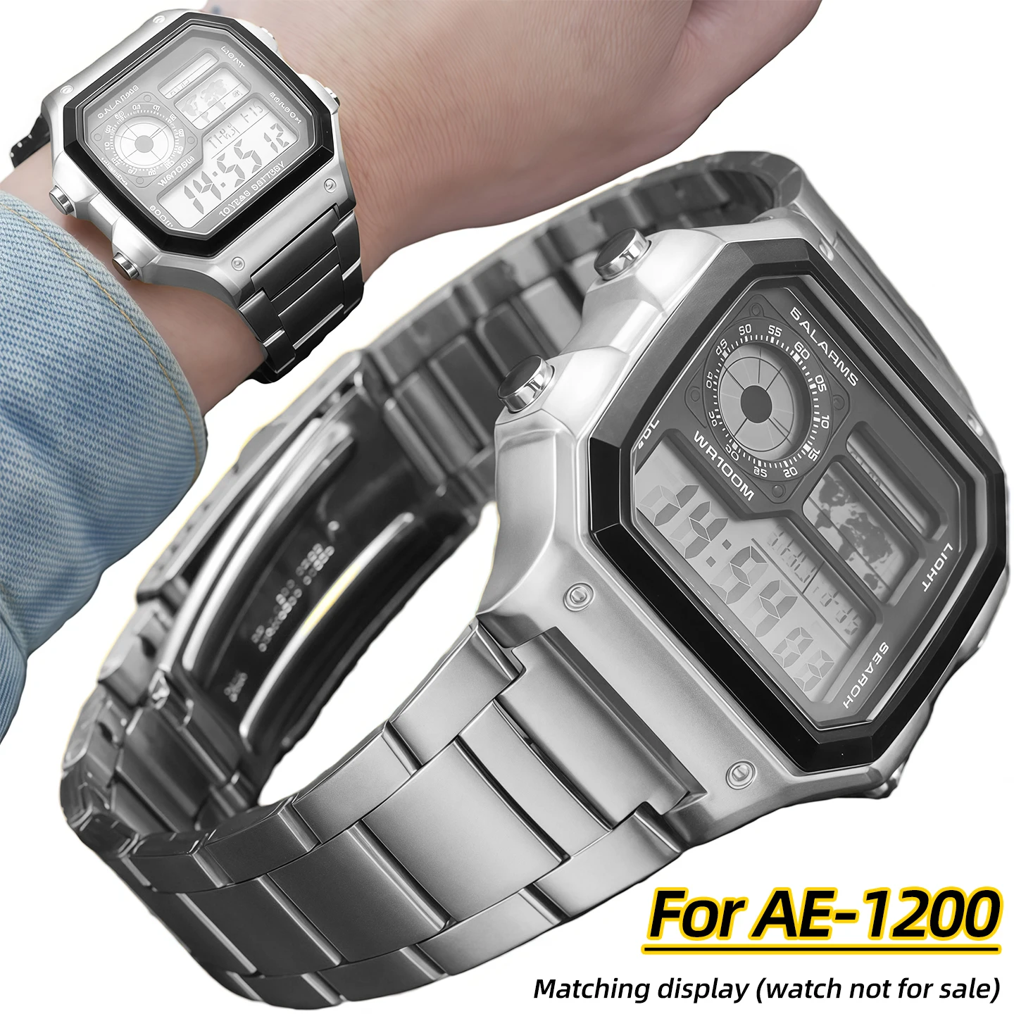 Nato Strap Nylon - طقم ترقية AE1200 لساعة كاسيو AE-1200WH