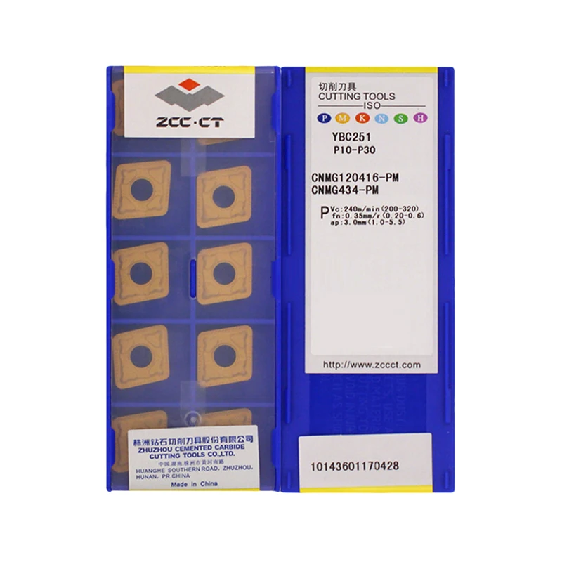 

ZCC CT CNMG120416-PM YBC251 YBC252 YBD102 ZCC CNMG 120416 Carbide Turning Inserts ZCC.CT Cutting Tools CNC Lathe Cutter Bits