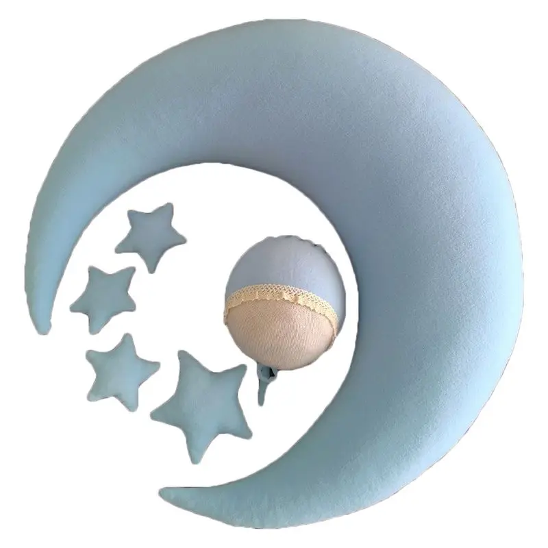 Baby Hat Posing Beans Moon Pillow Stars Set Newborn Photography Props Infants Photo Shooting Accessories