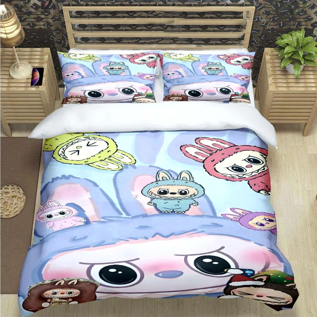 

Hot Cute Cartoon Characters Print Bedding Sets Bed Supplies Set Comforter Set Teens Girls Cartoon Twin Single Kid Luxury Gift
