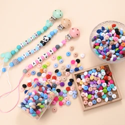 50Pcs/Lot 12mm Silicone Beads Baby Pacifier Chain Spacer Loose Beads for DIY Handmade Making Baby Pacifier Clip Teether Toys