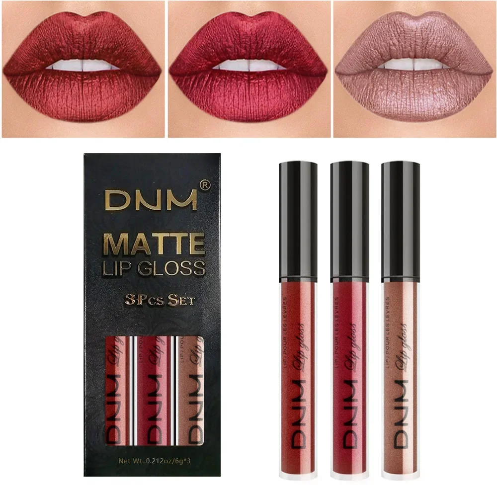 3 pz/set rossetto liquido impermeabile a lunga durata cosmetico nero blu viola verde opaco lucidalabbra Nude Lip Tint Stain Makeup