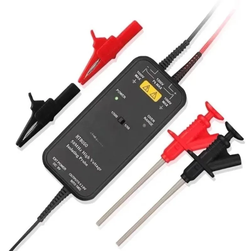 المسبار التفاضلي المعزول عالي الجهد HT8100 ورافعة الذبذبات 1300 فولت تعويم لقياس 100 متر