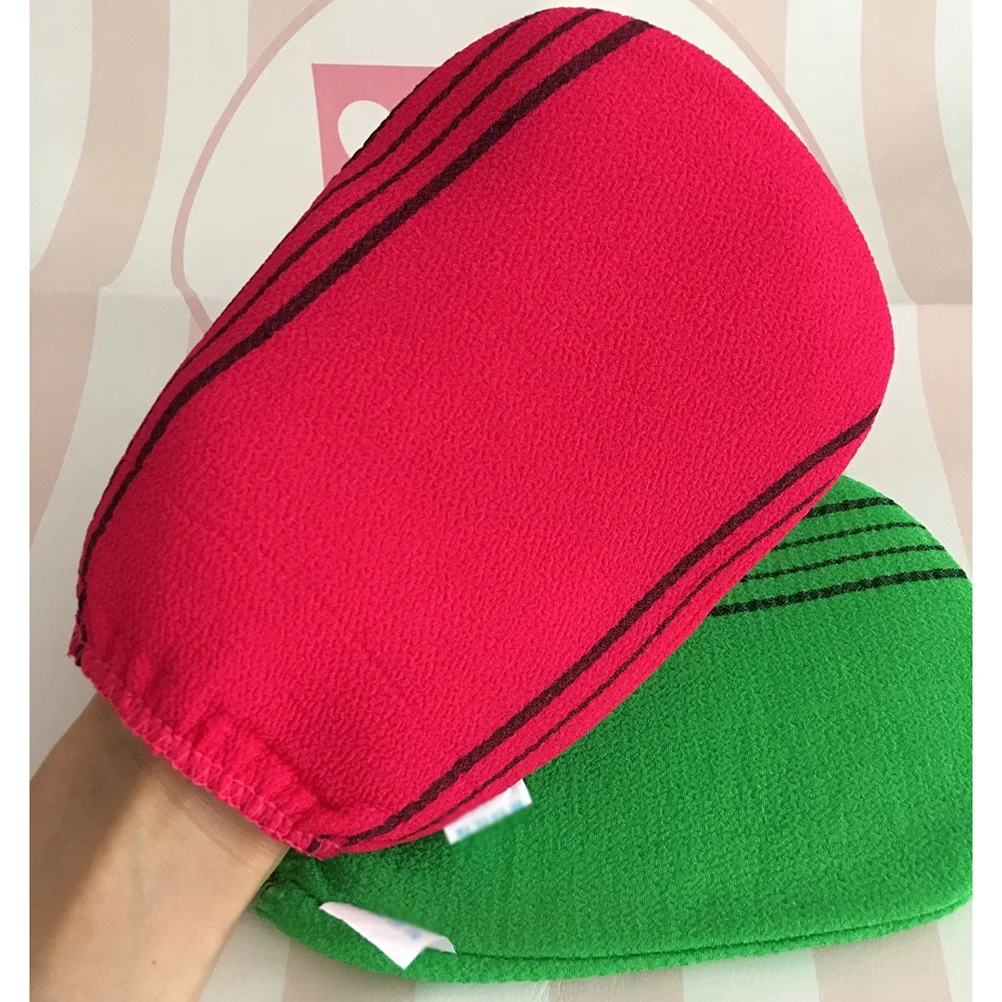 

3Pcs Body Exfoliator Gloves Stretchy One Size Fits Most Hands Textured Scrubbing Bath Shower for Family Use Bath Gloves