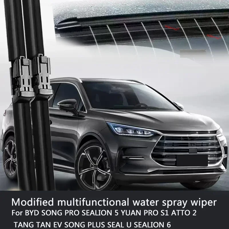 2pcs Car Modify Windshield Water Spray Wiper For BYD SONG PRO SEALION5 YUAN PRO S1 ATTO2 TANG TAN EV SONG PLUS SEAL U SEALION6
