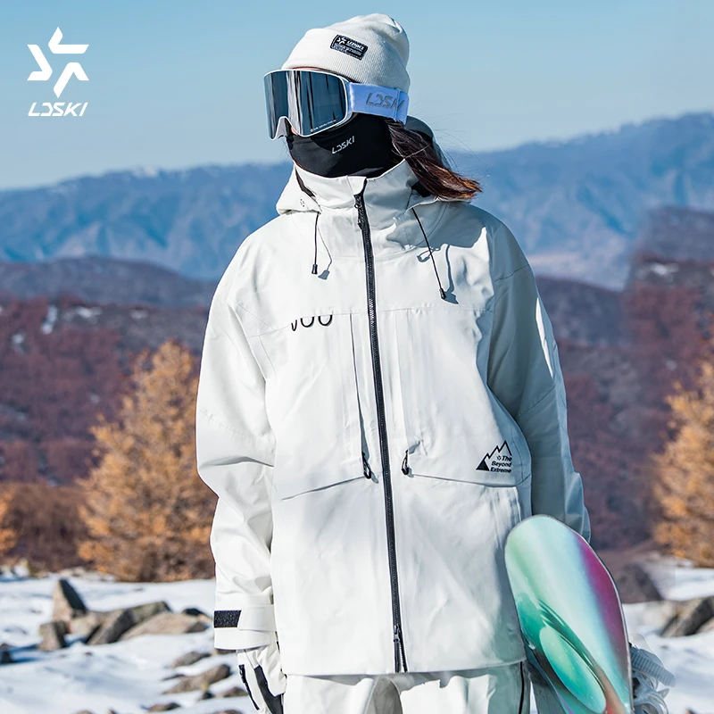 LDSKI ผู้หญิงชุดสกี 3L ทุกสภาพอากาศกันน้ํา Windproof Breathable เทปเต็มรูปแบบตะเข็บ WARM ฤดูหนาวสโนว์บอร์ดกีฬากลางแจ้งผู้ชาย