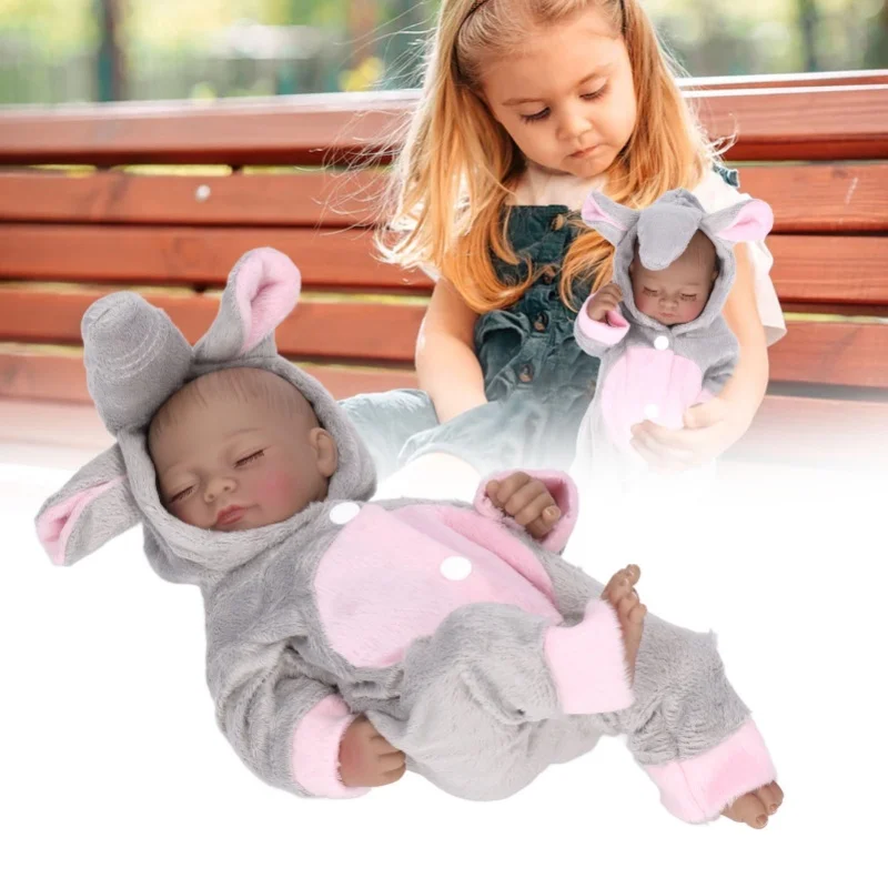 

Newborn Infant Doll 10 Inch Children Lovely Lifelike Soft Silicone Girl Baby Doll Role Play Toy Birthday GiftEyes