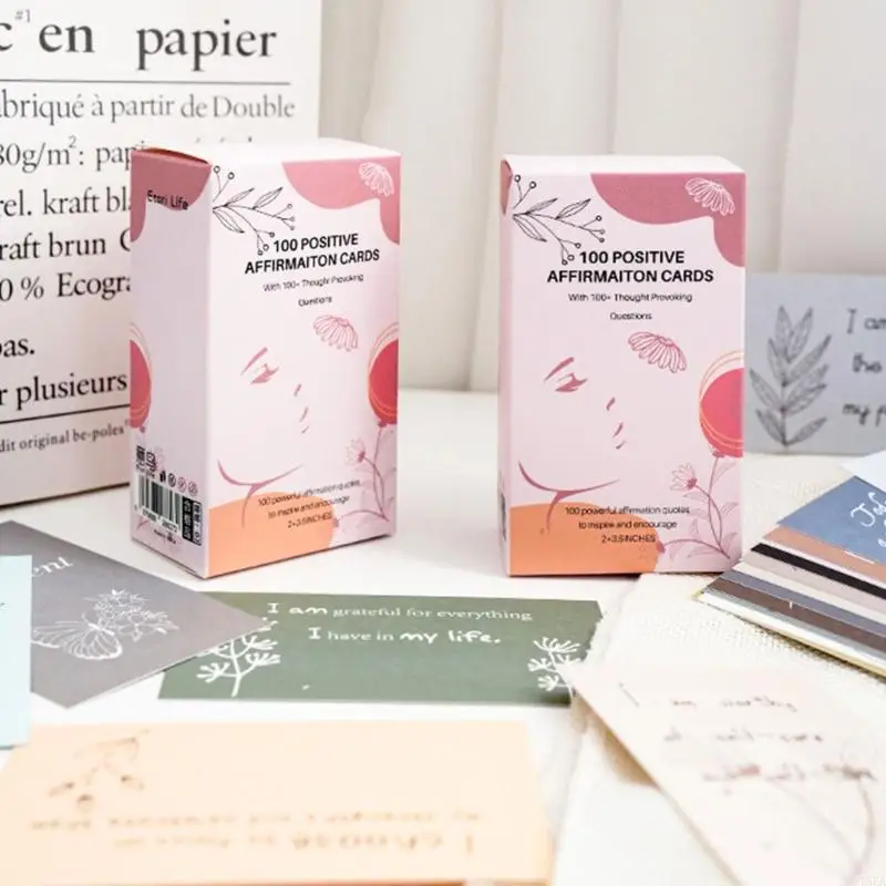 T5ea 100 fogli moranti morilistica delle carte motivazionali ispiratrici per donne carte affermazione positiva schede