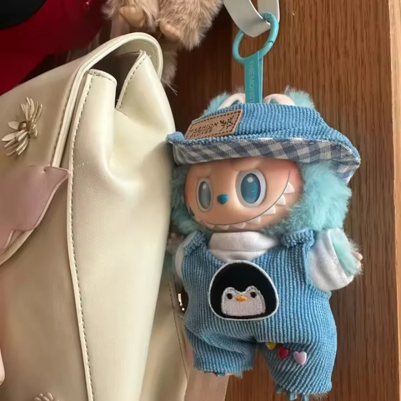 

Для 15-17 см Labubu v1v2 аксессуары для одежды, мини-шляпа, комбинезон, комплект украшений, маленькая одежда, детские игрушки, подарок на день рождения