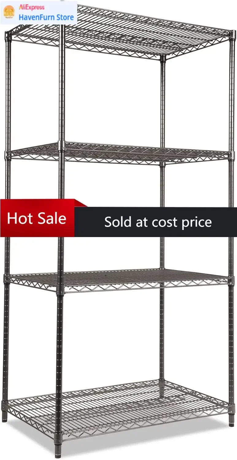 

Комплект стеллажей Alera Wire Shelving Starter Kit, четыре полки, 36x24x72 дюйма, черный антрацит