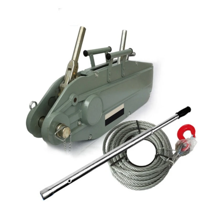 High quality 5400 kg manual wire rope winch, aluminum drawstring winch, manual winch rod