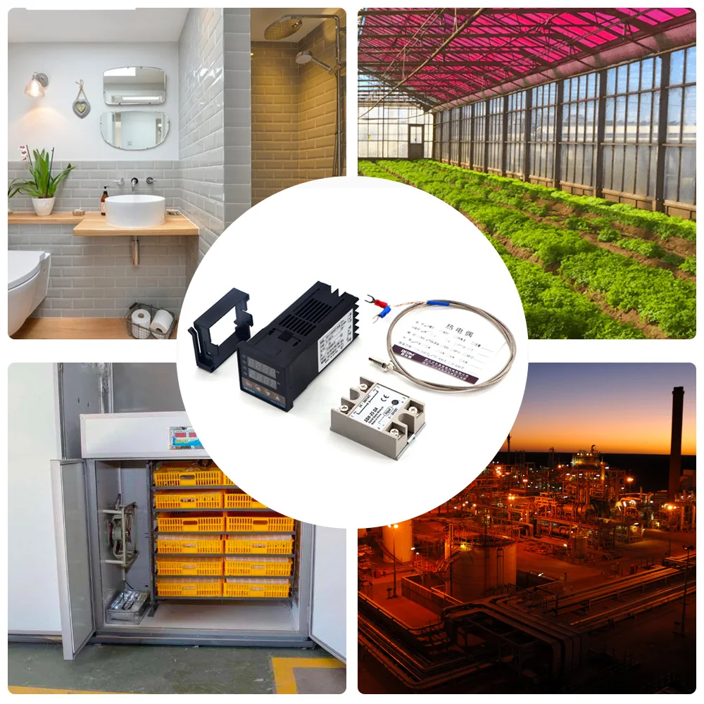 REX-C100FK02-V*DN Intelligent Temperature Controller SSR Output + SSR-25 DA +M6 1M Cable Set Temperature Controller Set