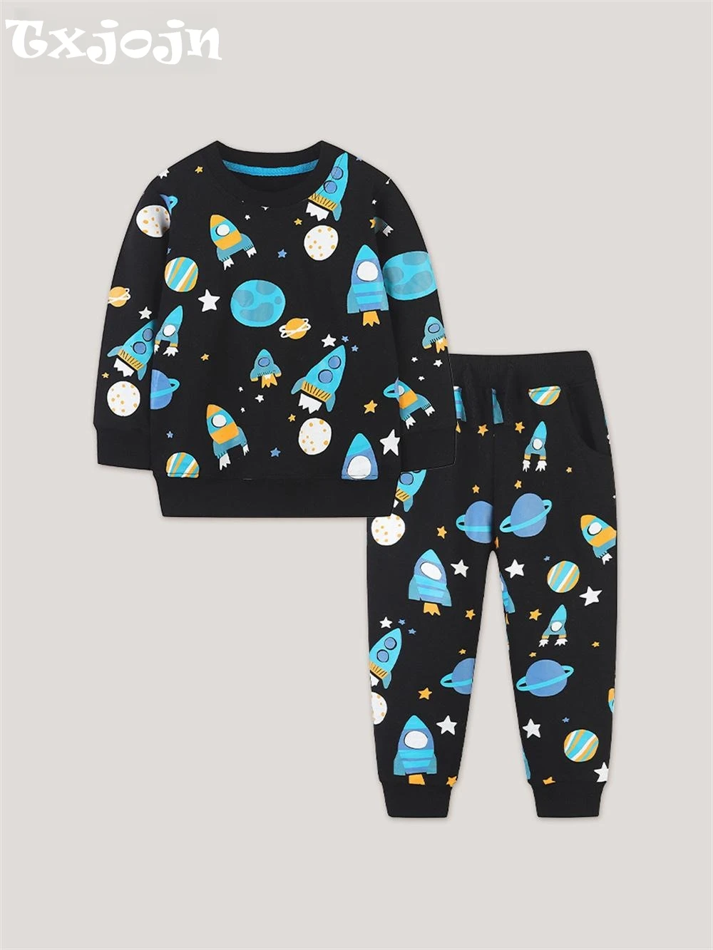

High Quality Children's Cotton Hoodie Sets 2-Pack With Cartoon Print Casual Warm Kids Sweatshirt Pants For Autumn Toddler 2-7Y