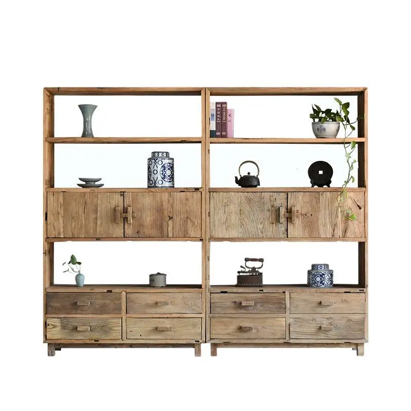 bogu frame new Chinese style all solid wood partition retro display cabinet decoration homestay Duobao Ge Ruize furniture