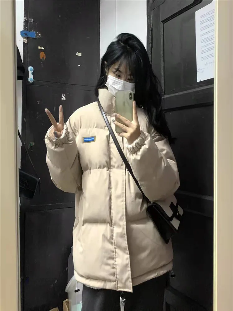 Cotton Padded Clothes Women's Winter 2022 New Korean Style Stand Collar Retro Coat Thicken Warm Outerwear Female
