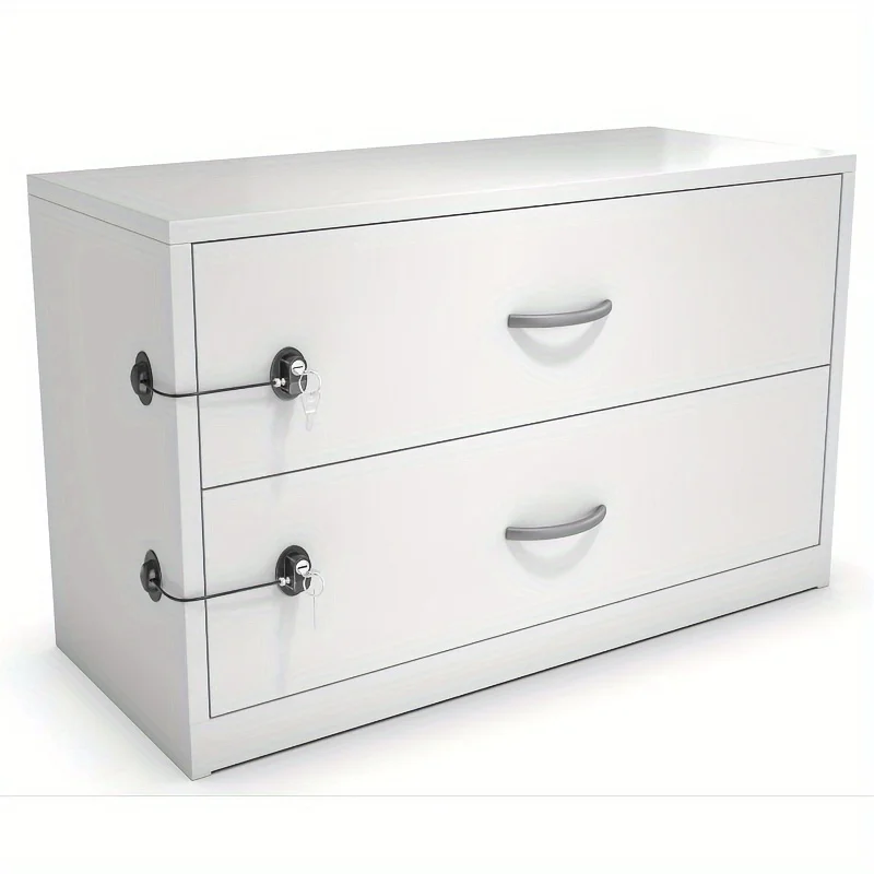 1/2 قطعة قفل ثلاجة من الفولاذ المقاوم للصدأ لاصق قوي للمراهقين مع مفتاحين مناسبة لأقفال الخزانة وأقفال الأدراج #2