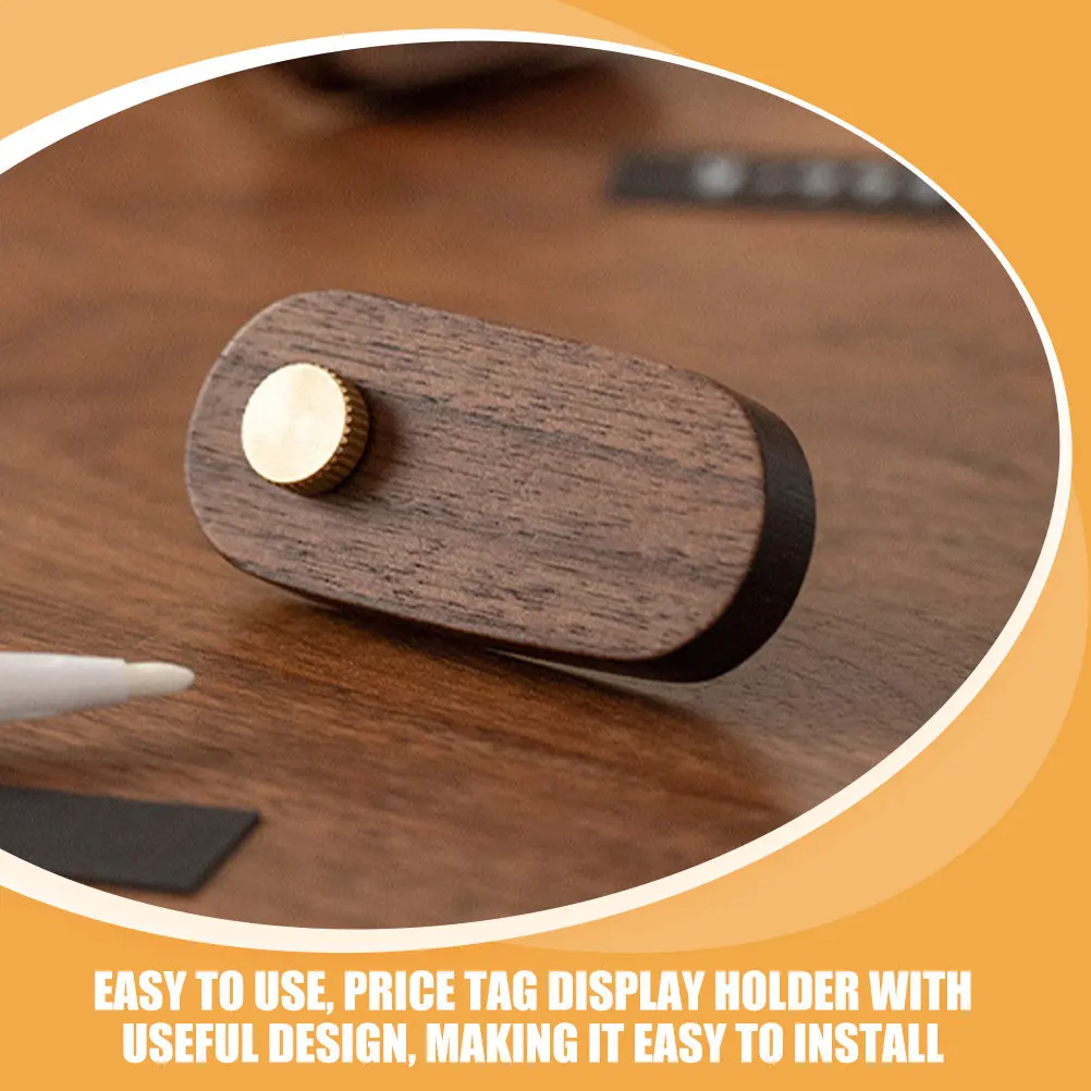 2Pcs Wood Price Tag Display Holders Elegant Smooth Finish Excellent Durability for Storefronts Exhibitions Retail Counters