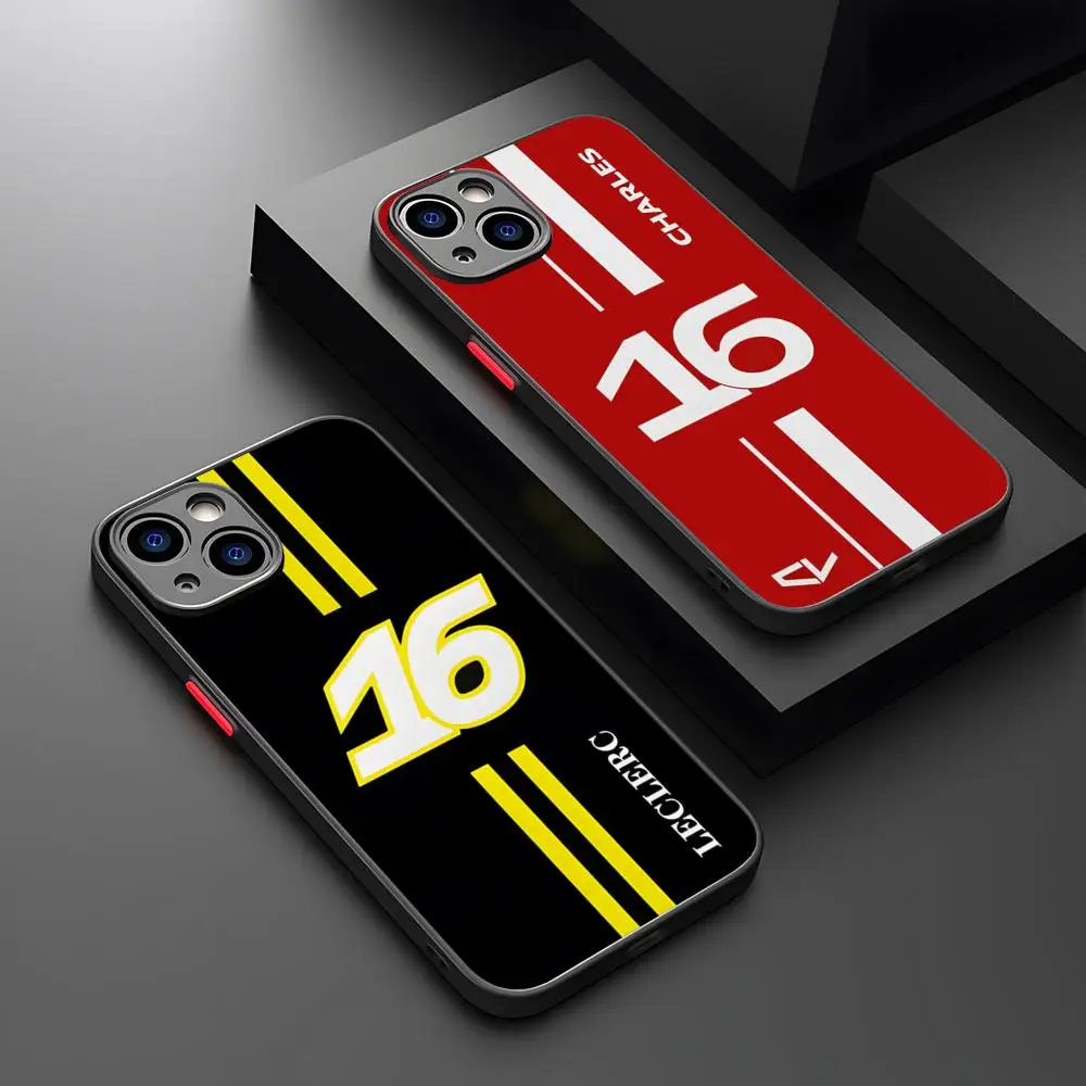 حافظة هاتف Charles Leclerc 16 شفافة غير لامعة لهاتف آيفون 16 15 ماكس 14 13 Mini 12 Pro 7 8 11 XR Xs X Plus غطاء خلفي
