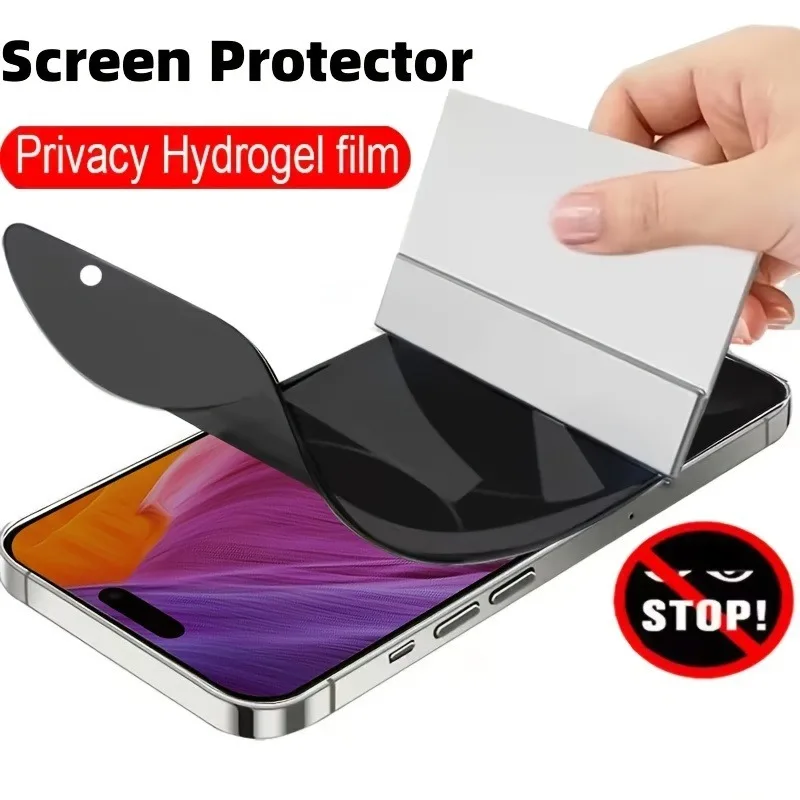 2 Stück Privatsphäre Hydrogel Film für iPhone 16 15 14 13 12 11 Pro Max Plus Displayschutzfolie für iPhone XR XS 7 8Plus Displayschutzfolien