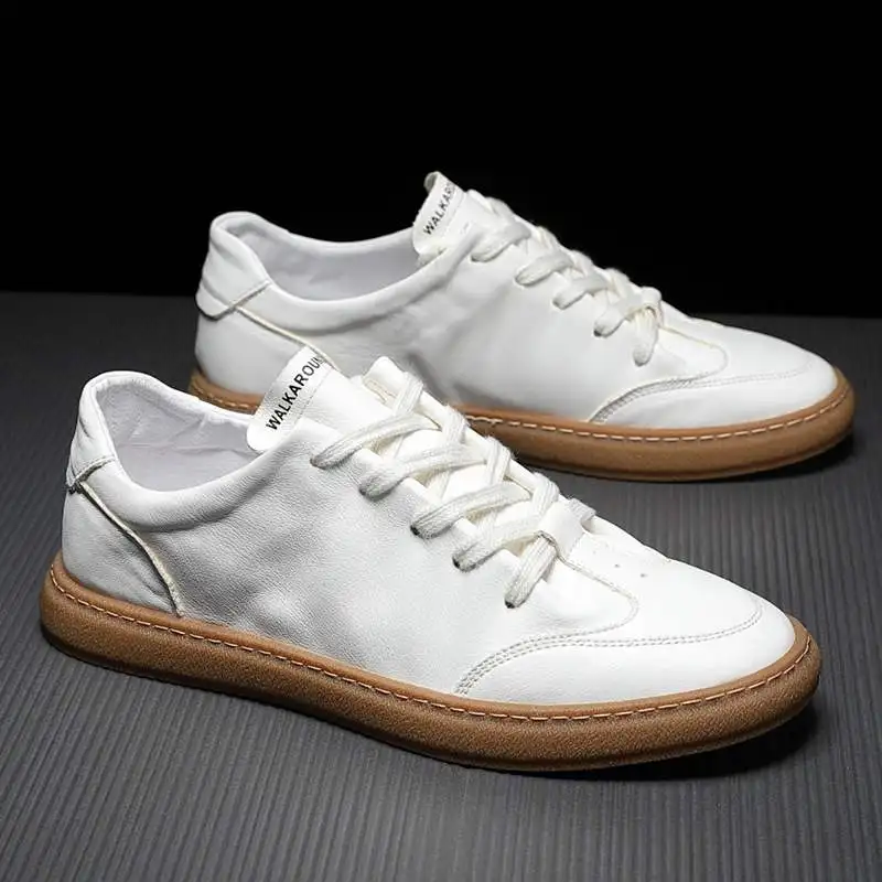 

Trendy Casual Shoes Men's Breathable Upgraded Version Flat Heel round Toe Outdoor Leisure Shoes Fashionable All-Match White S...