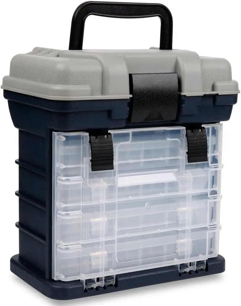 

Fishing Tackle Box Portable 4 Layers Offshore Boat Accessories with Handle Practical - Small