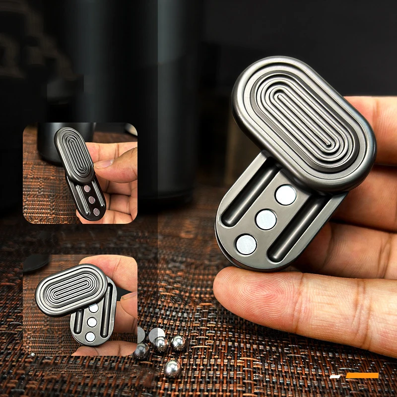 Nouveau métal doigt gyroscope magnétique trois couches cartes à pression Fidget curseur EDC Fidget Spinner jouet tdah outil soulagement de l'anxiété jouet cadeau