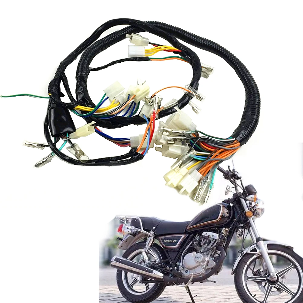 Motorcycle Electrical Wiring Harness Wire Cable Line For Suzuki 125cc GN125 GN 125