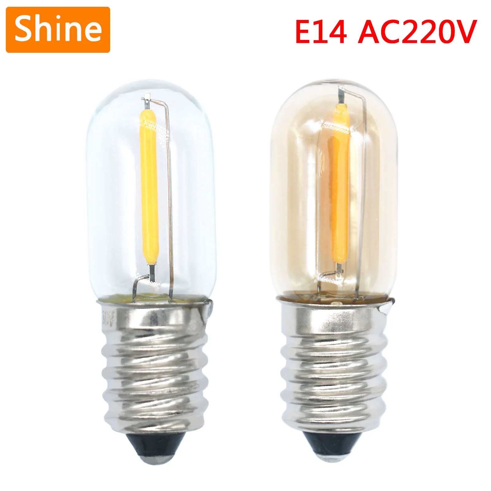 

Mini E14 AC 220V LED COB Lamp 0.6W Edison LED Bulb LED filament Lights Warm White for LED Fridge Freezer Filament Light Bulb