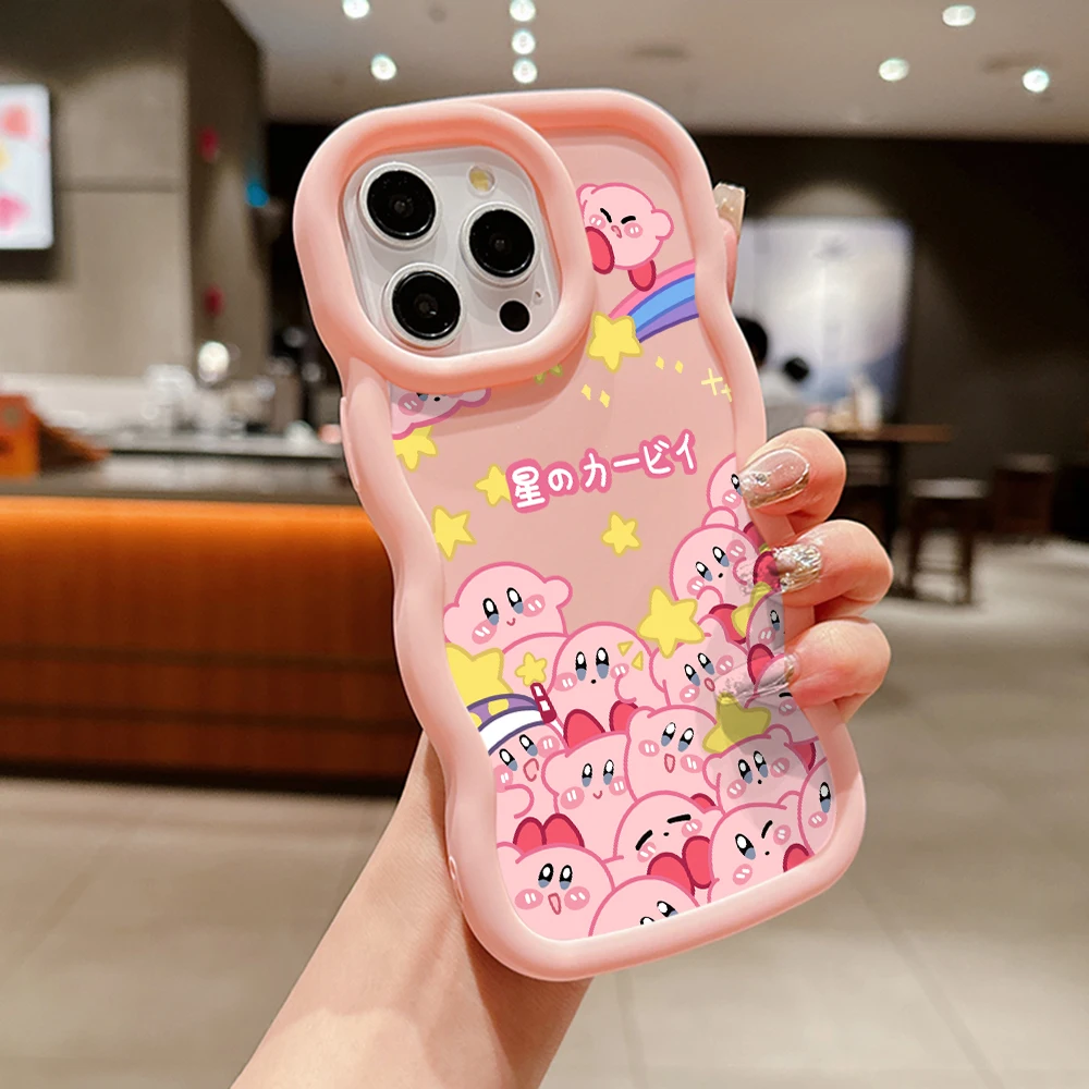 Cute Star K-Kirbys Phone Case for Samsung Galaxy A55 A54 A53 A52 A51 A50 A34 A33 A32 A23 A16 A14 A12 4G 5G Wave Candy Soft Cover