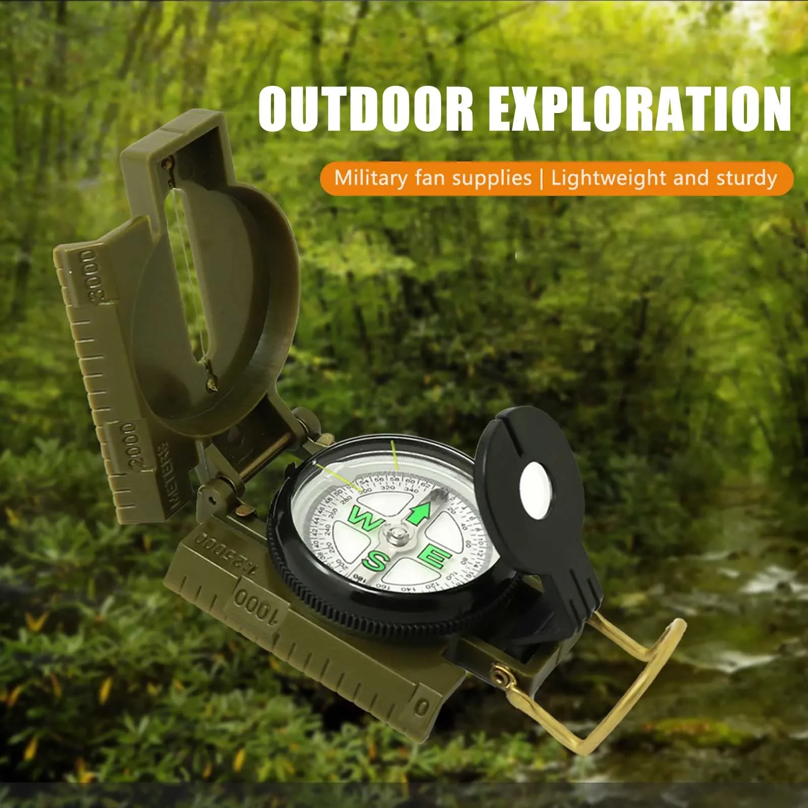 

Multi-functional Portable Compass Phosphorescent Lensatic Compass Hiking Camping Navigation Survival