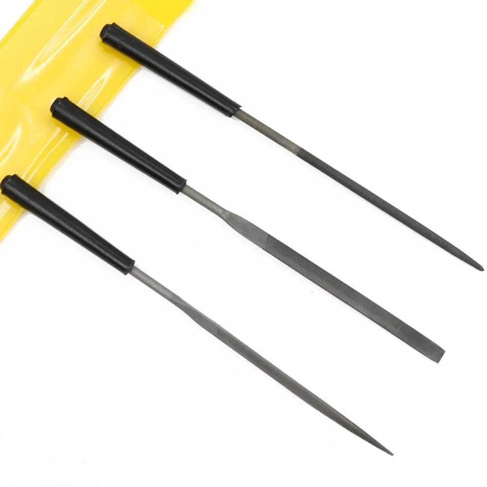 3pc 140mm Flat Triangle Round File Steel Needle File Set  For Polishing Metal Stone  Wood Carving Craft Files Hand Tool