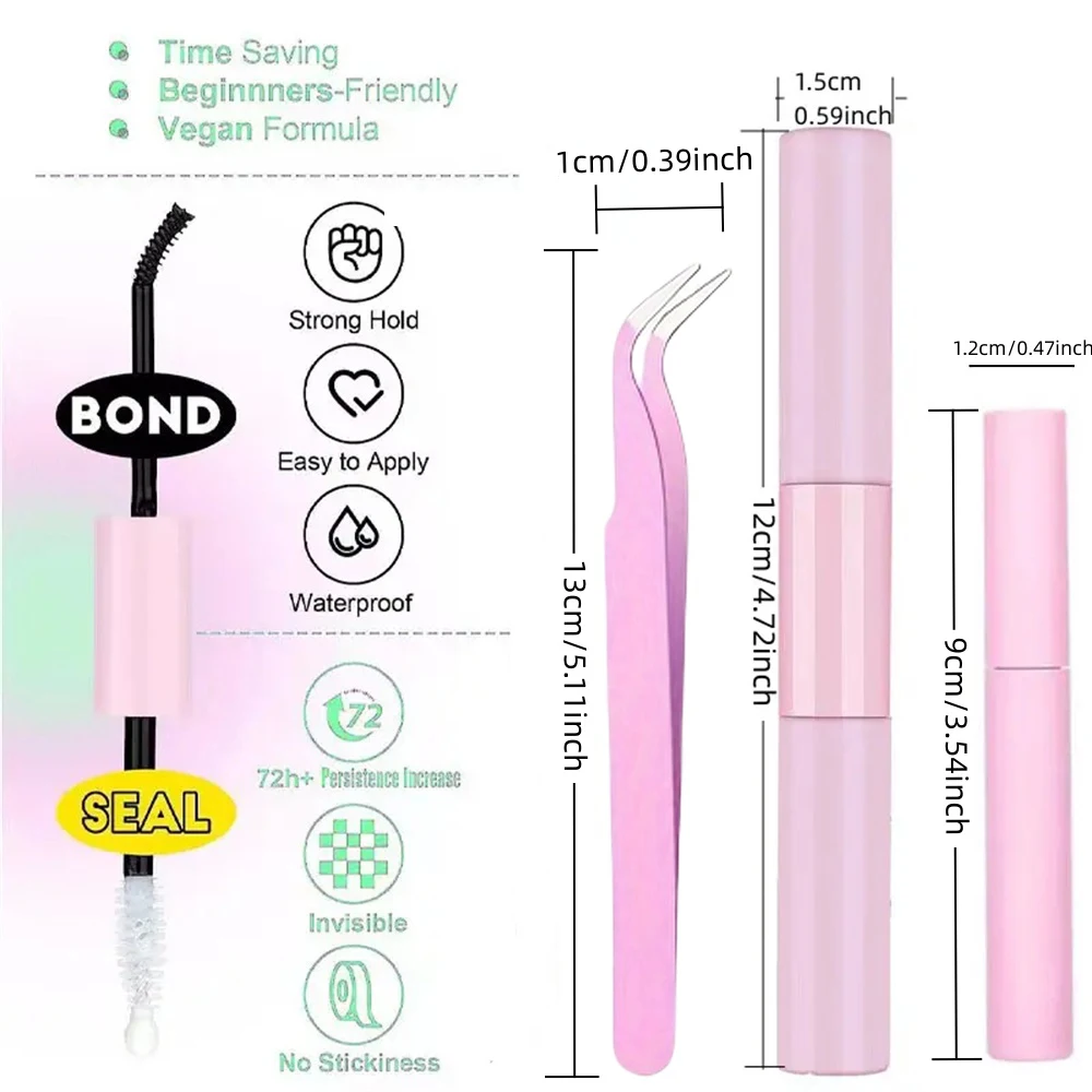 ピンセットとリムーバー付きまつげクラスター,まつげエクステキット,柔らかく快適,黒,ギフトボックスセット,30d,40d