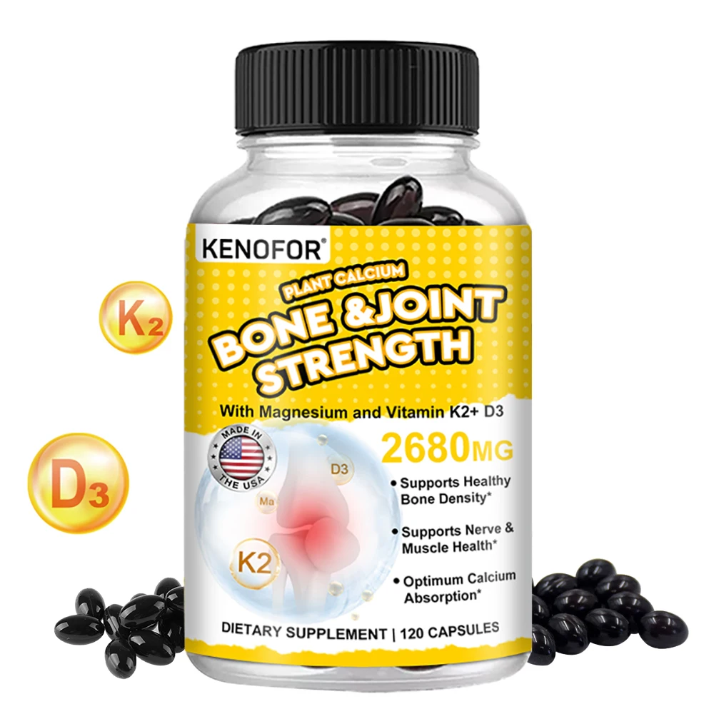 Vitamin D3 + K2 - Regulate Calcium Metabolism Promote Heart Bone Teeth and Skin Health Support Immunity - 120 Capsules