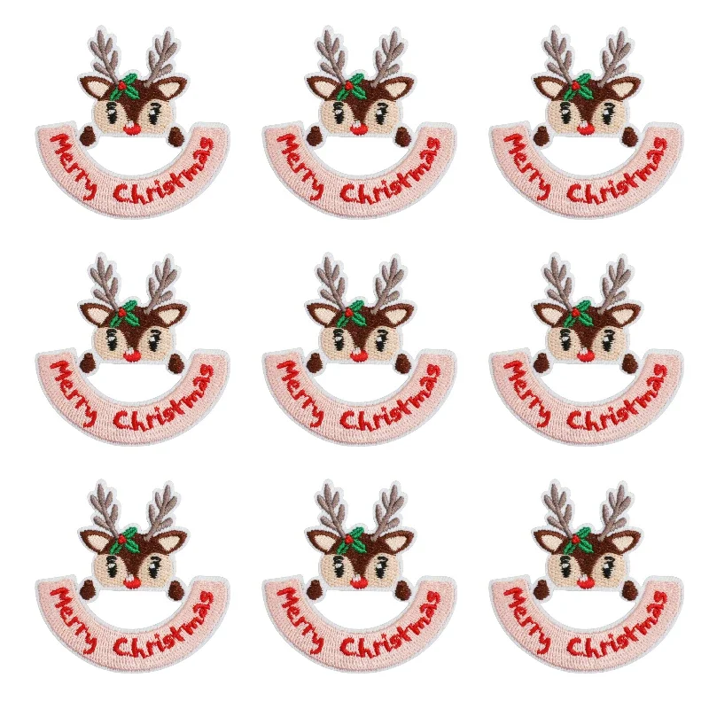 10/23PCS Set Wholesale Christmas Badge Embroidery Patch Ironing Clothes Hat Bag Shoe Repair Materials gift Box Decoration DIY