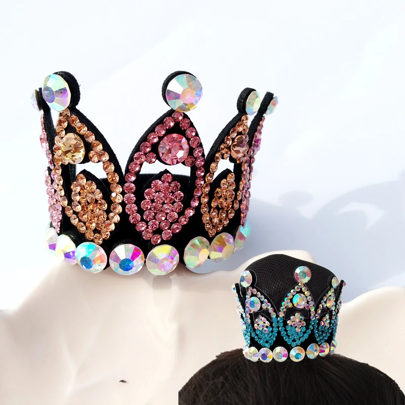 

Корейский Sle горный хрусталь Корона аксессуары для волос для танцев, художественная гимнастика, катание на коньках, черлидинг, детский головной убор для аэробики