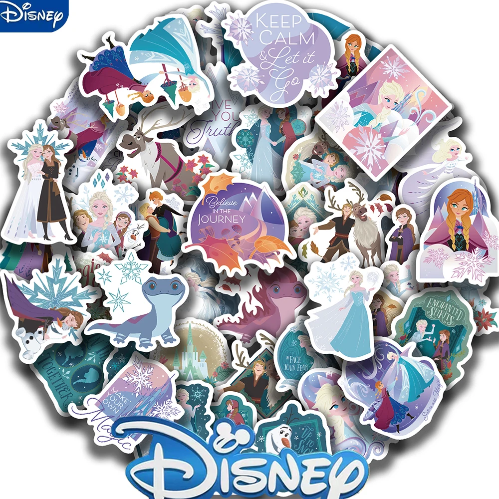 50pcs Disney Frozen Elsa Princess Stickers Aesthetic Graffiti Decals For Kids Laptop Luggage Skateboard Scrapbook Sticker