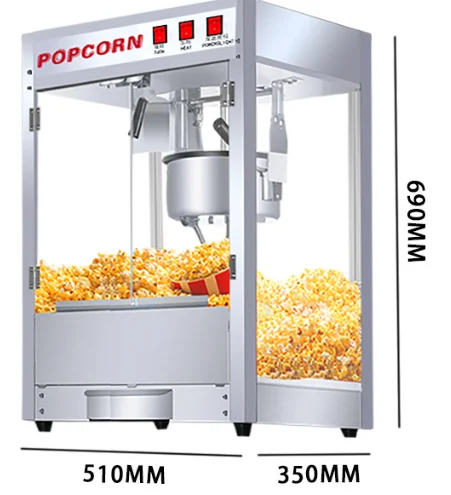 Commercial Use Automatic Large Capacity Heat Preservation Electric Heating Stainless Steel Popcorn Machine