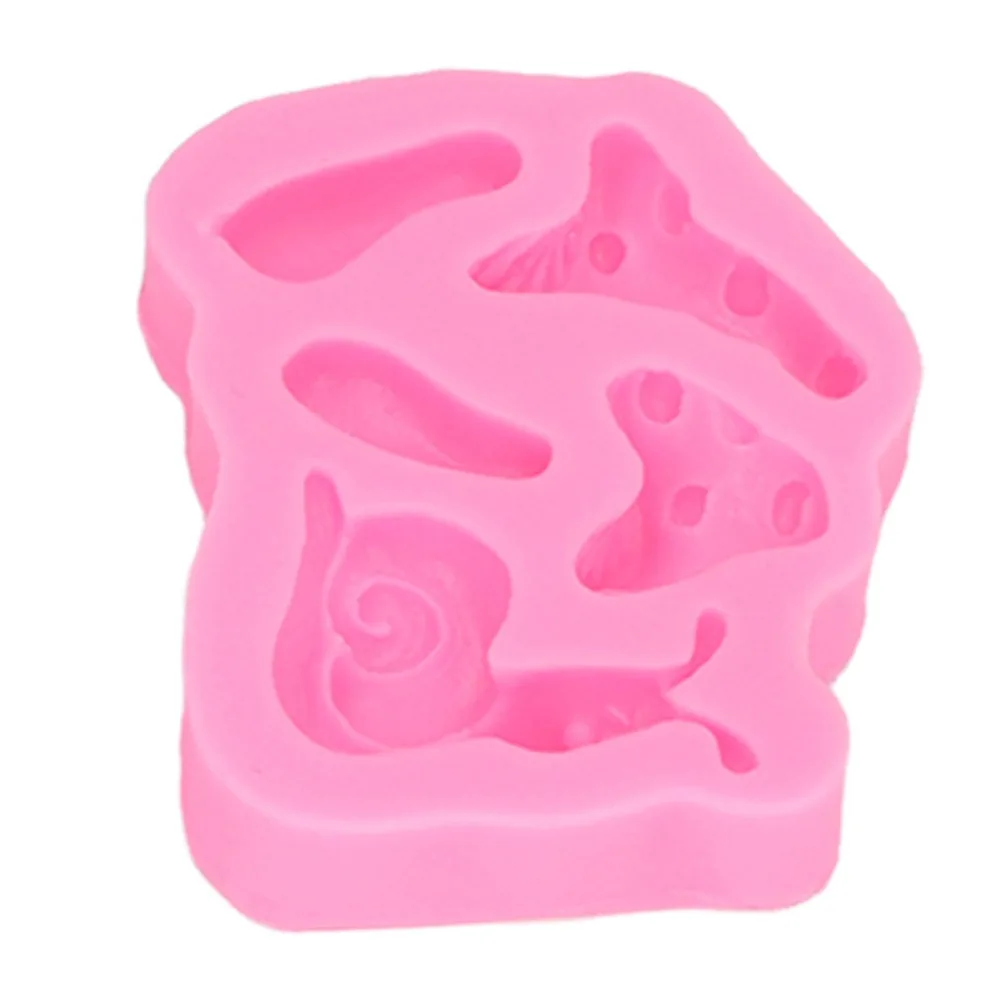 4pcs Food Grade Silicone Silicone Chocolate Molds Non-Stick Door Snail Mushroom Fairy Garden Molds Window Heart Easy Release