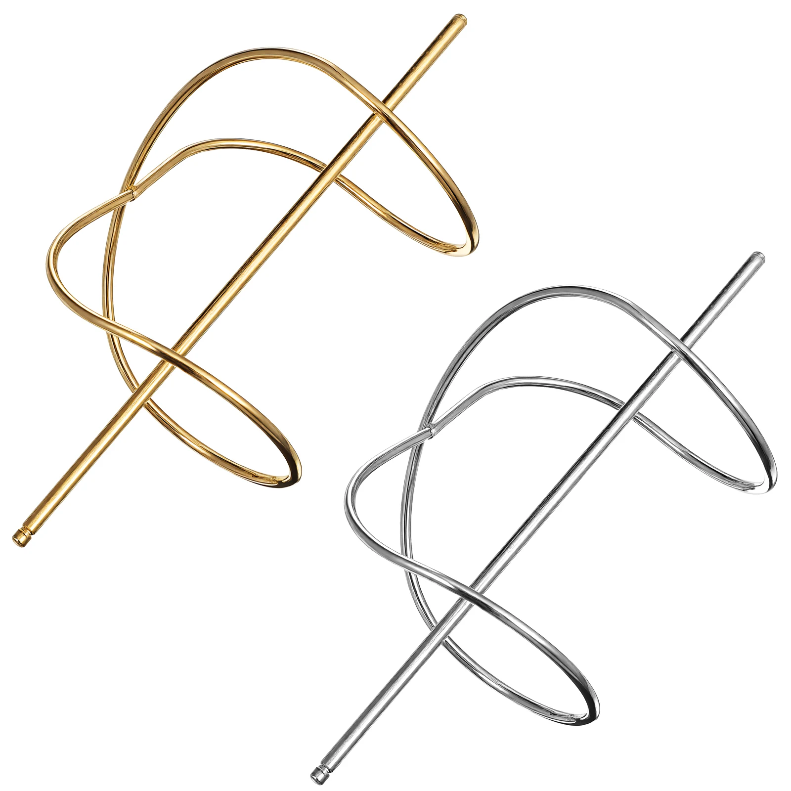 

2pcs Metal Pins Anti-Slip Bun Holders Vintage Gold Clips For Women Simple Elegant Bun Accessories Thick Hair Updo Tools Cage