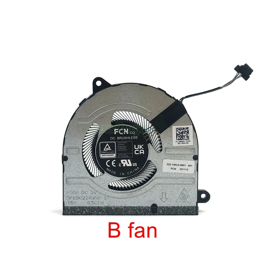 مروحة تبريد جديدة لوحدة المعالجة المركزية للكمبيوتر المحمول Dell CN-0HV9W8 HV9W8 0D8MWV FQ6P FQ6Q DFS5K 12214161 ح 023.100U3.0001 023.100U4.0001