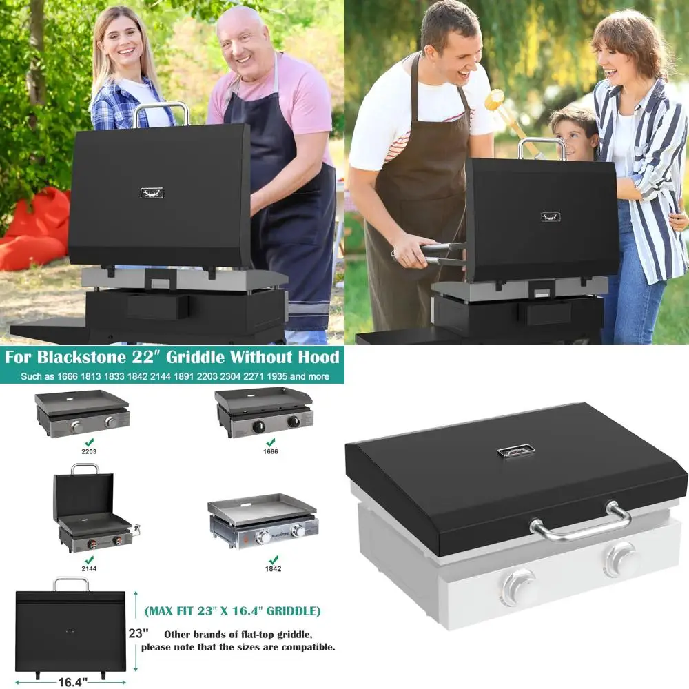

Enhanced 22 Blackstone Griddle Hinged Lid with Thermometer Cover for Models 1666, 1813, 1833, 1842, 2144, 1891, 2203, 2304, 2271