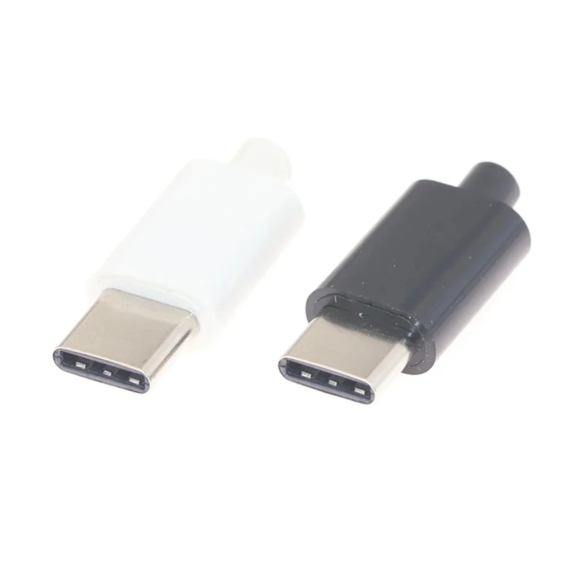 10Pcs Type C Usb3.1 3A Fast Charging USB Connectors Male Jack Tail Plug Electric Terminals Welding DIY Data Cable Black