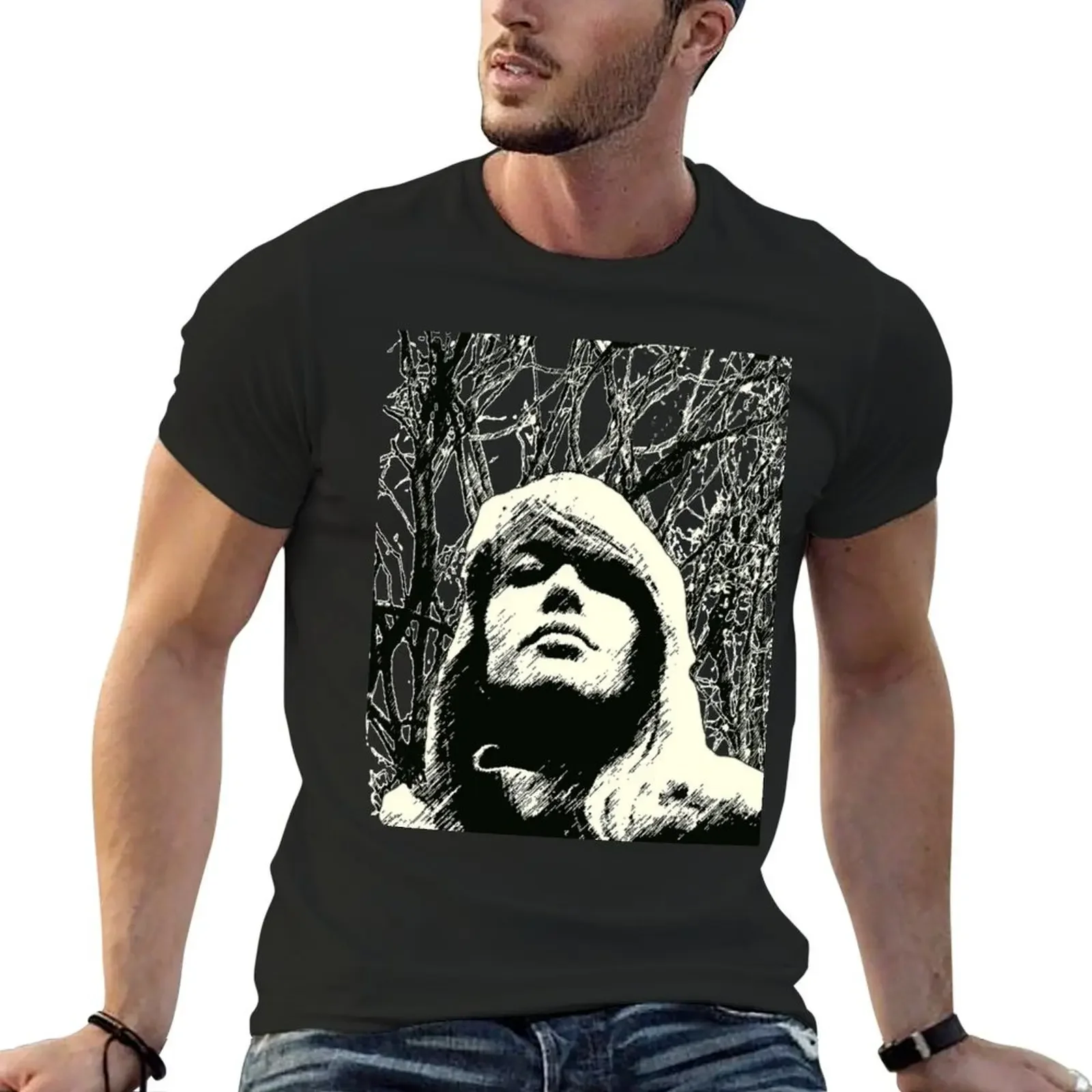 Fran?oise Hardy in a Paris' square. Bucolic graffito style. 1967 T-Shirt vintage Blouse mens graphic t-shirts pack