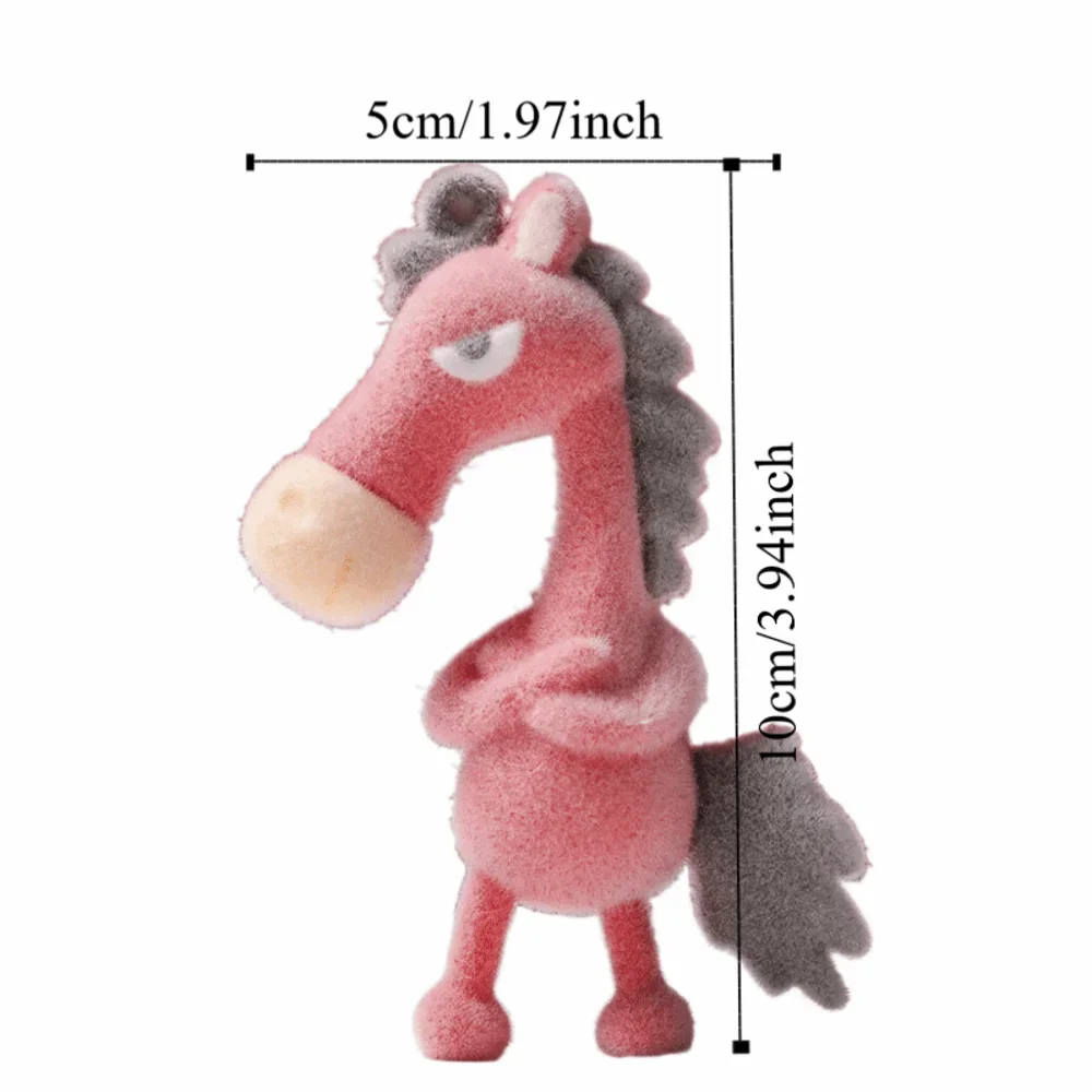 Nieuwe Zwart Paard Sleutelhanger Knuffeldier Pop Chinees Nieuwjaar Zodiac Hanger Schattige Mascotte Pluche Pony Bag Charm Sleutelhanger